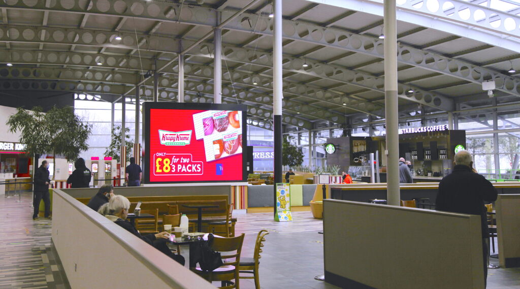Digital display in welcome break service station